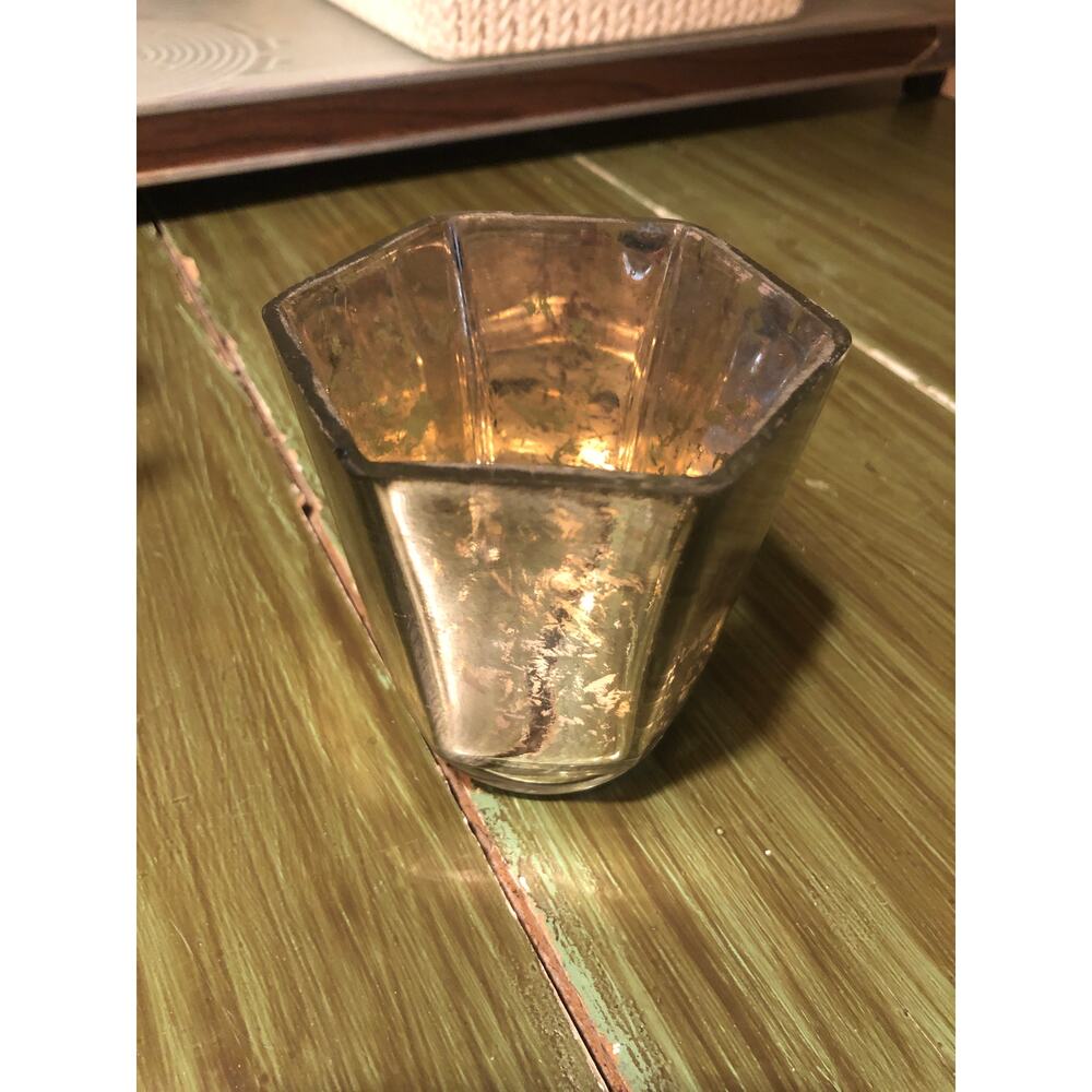 West Elm NEW Mercury Glass Hexagon Tealight Holders Set of 6